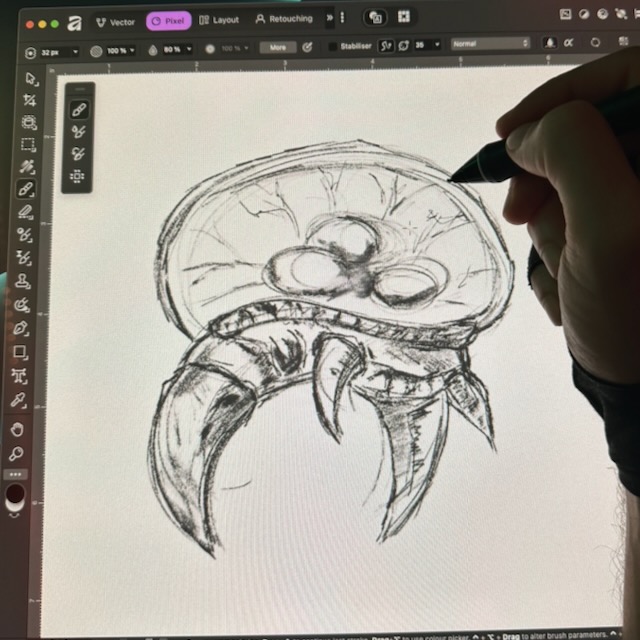 Drawing on a tablet